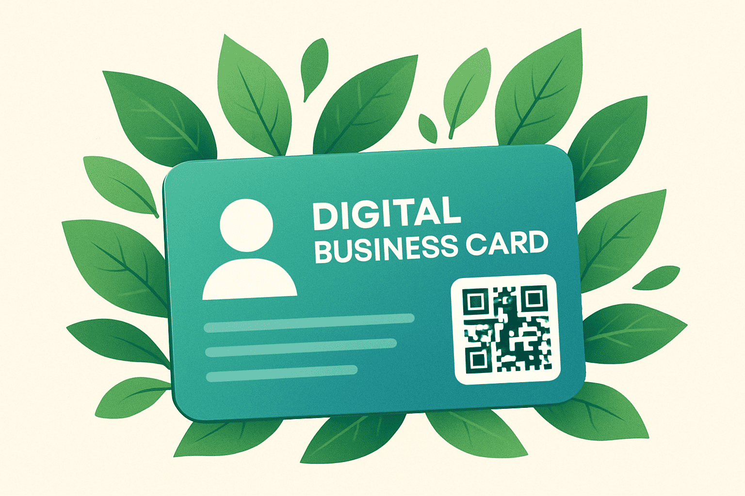 Smart Nfc Business Cards For Event Planners - Boost Bookings &Amp; Impress Clients 2 Eco-Friendly Digital Business Card With Green Leaves And The Words Digital Business Card